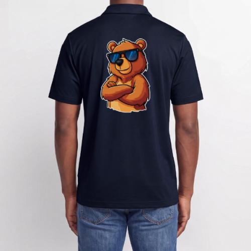 Cool Bear Sunglasses Cartoon Design - Adidas Performance Polo