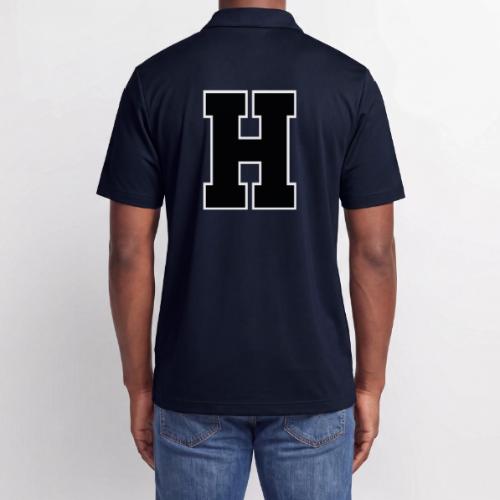 Varsity Letter H Athletic Font Design - Adidas Performance Polo