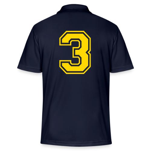 Number 3 in a classic athletic collegiate font - Adidas Performance Polo