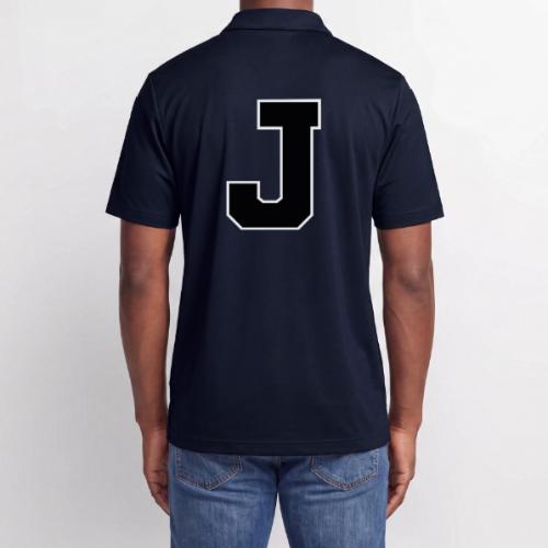 Varsity Letter J Athletic Alphabet Graphic - Adidas Performance Polo