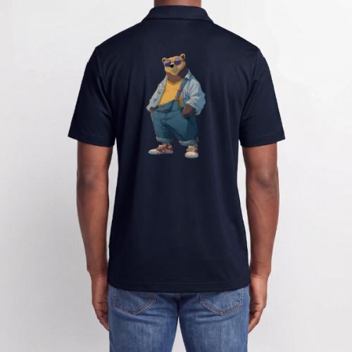 Fashion Streetwear Bear Cartoon Art - Adidas Performance Polo
