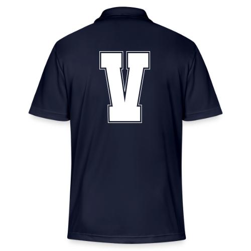 White Letter V – Varsity Alphabet Monogram - Adidas Performance Polo