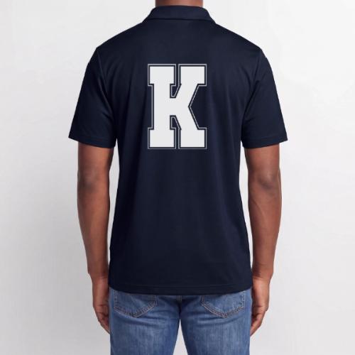 White Letter K – Varsity Alphabet Monogram - Adidas Performance Polo