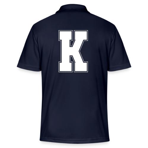White Letter K – Varsity Alphabet Monogram - Adidas Performance Polo