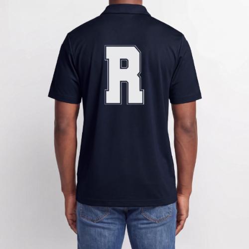 White Letter R – Varsity Alphabet Monogram - Adidas Performance Polo