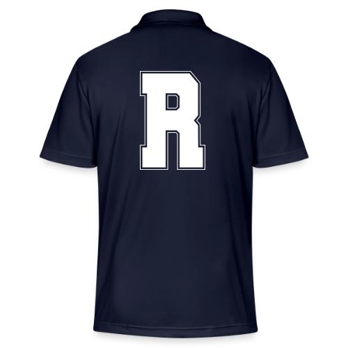 White Letter R – Varsity Alphabet Monogram - Adidas Performance Polo