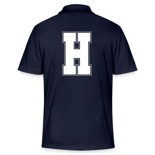White Letter H – Varsity Alphabet Monogram - Adidas Performance Polo