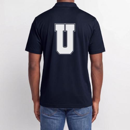 White Letter U – Varsity Alphabet Monogram - Adidas Performance Polo