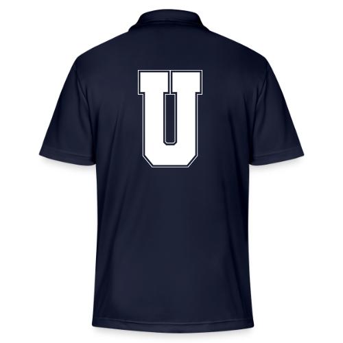 White Letter U – Varsity Alphabet Monogram - Adidas Performance Polo