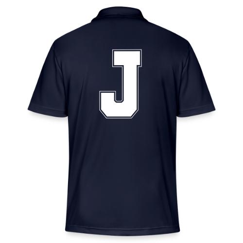 White Letter J – Varsity Alphabet Monogram - Adidas Performance Polo