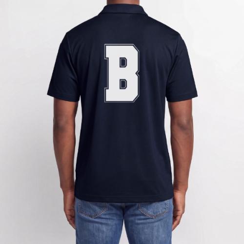 White Letter B – Varsity Alphabet Monogram - Adidas Performance Polo