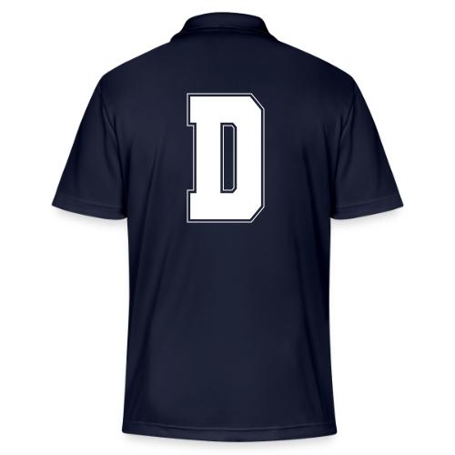 White Letter D – Varsity Alphabet Monogram - Adidas Performance Polo