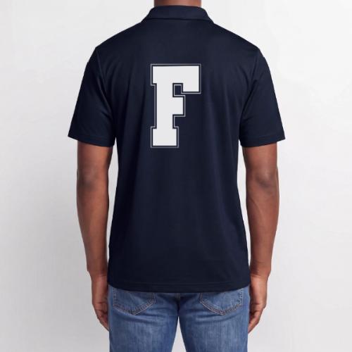 White Letter F – Varsity Alphabet Monogram - Adidas Performance Polo