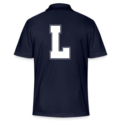 White Letter L – Varsity Alphabet Monogram - Adidas Performance Polo
