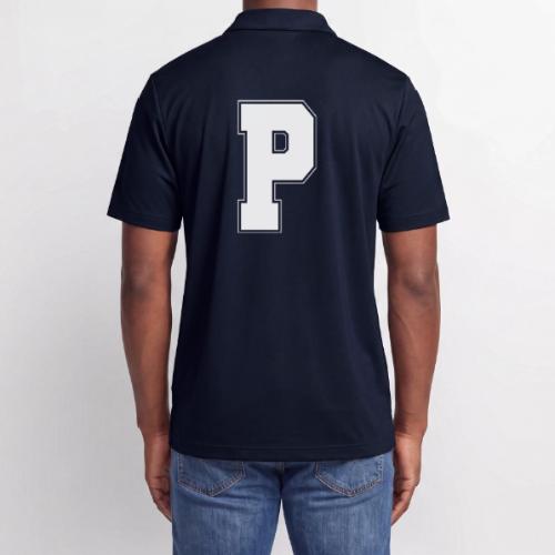 White Letter P – Varsity Alphabet Monogram - Adidas Performance Polo