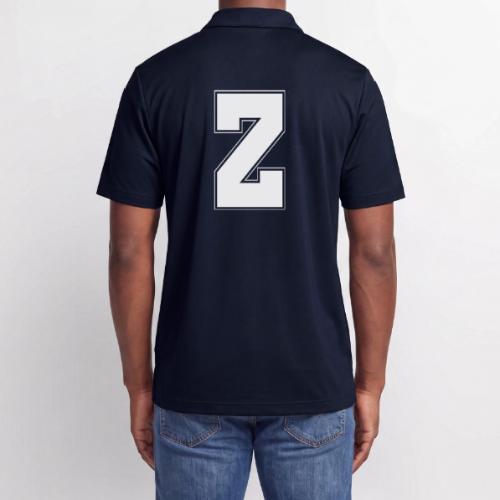White Letter Z – Varsity Alphabet Monogram - Adidas Performance Polo
