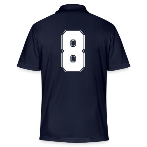 White Number 8 – Varsity Font - Adidas Performance Polo