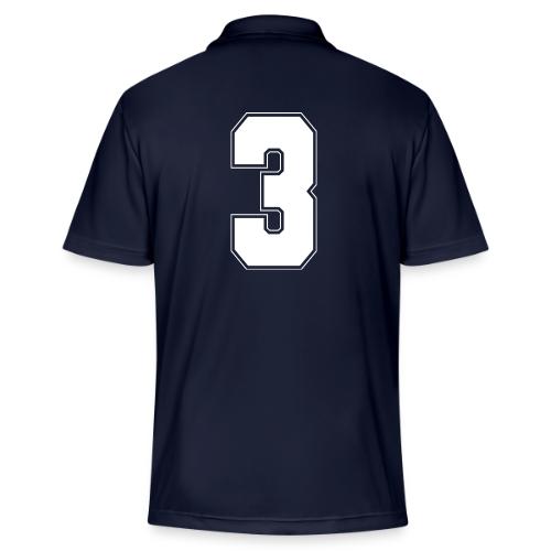 White Number 3 – Varsity Font - Adidas Performance Polo