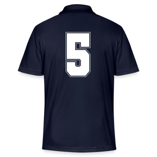 White Number 5 – Varsity Font - Adidas Performance Polo