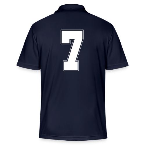 White Number 7 – Varsity Font - Adidas Performance Polo