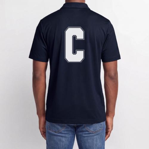 White Letter C – Varsity Alphabet Monogram - Adidas Performance Polo
