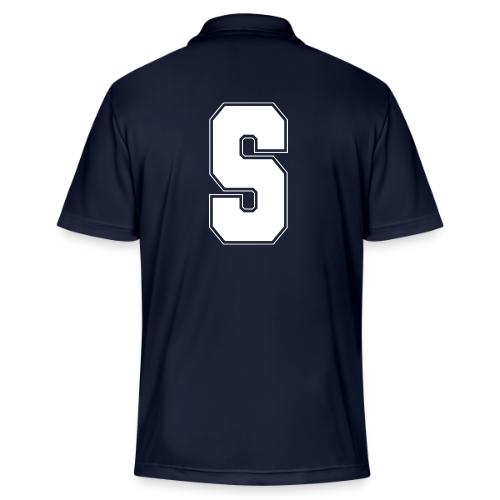 White Letter S – Varsity Alphabet Monogram - Adidas Performance Polo