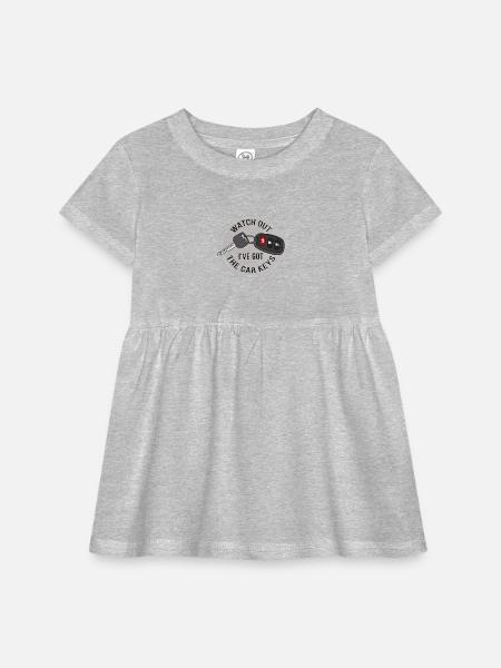 Watch Out I've Got The Car Keys - Infant Baby Rib Dress -  - Front