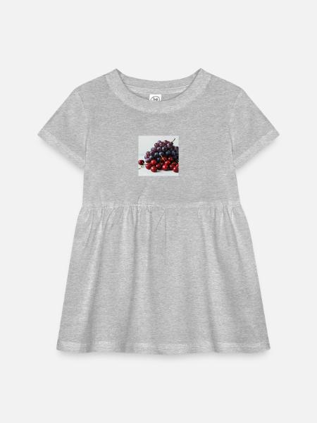 Berry Cluster Autumn Print - Infant Baby Rib Dress -  - Front