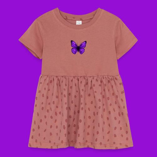 Neon Purple Butterfly - Infant Baby Rib Dress