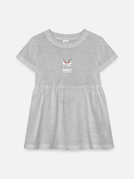 Angry Eyes Dont Touch My Phone - Infant Baby Rib Dress -  - Front