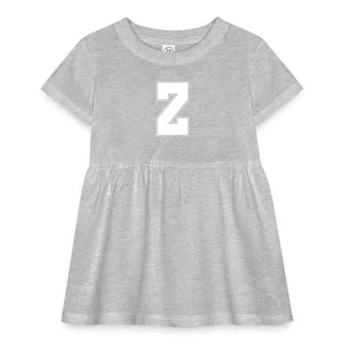 White Letter Z – Varsity Alphabet Monogram - Infant Baby Rib Dress