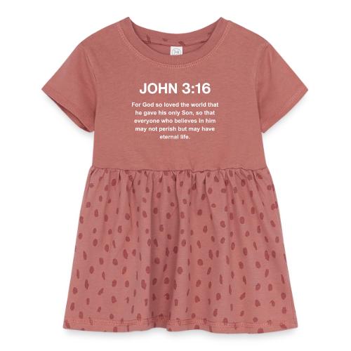 John 3:16 Christian Apparel – White - Infant Baby Rib Dress