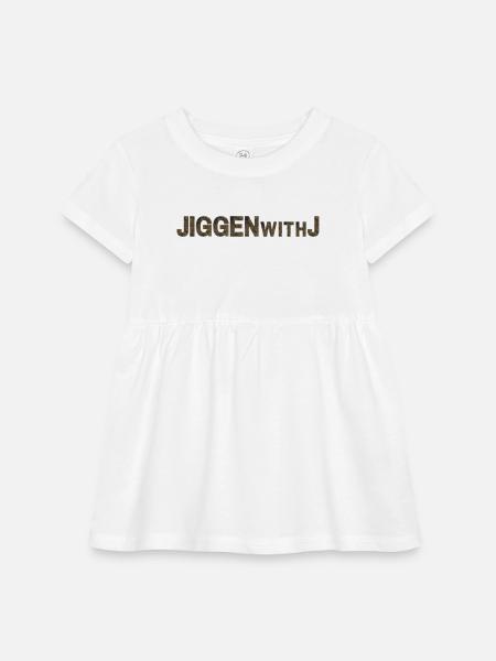 JiggenWithJ Flackturn Dark camo - Infant Baby Rib Dress - white - Front