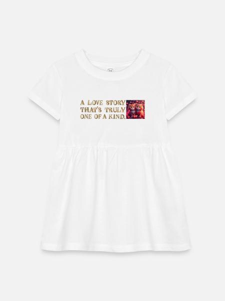 Love's Purrfect Tale: A Whisker Away - Infant Baby Rib Dress - white - Front
