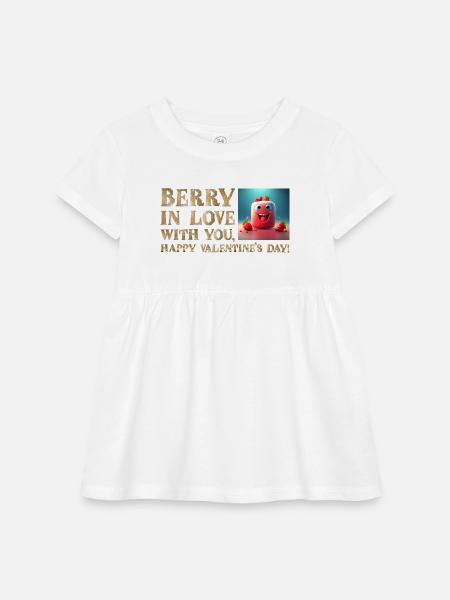 Berry Much in Love - Infant Baby Rib Dress - white - Front