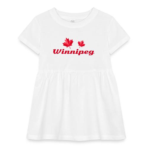Winnipeg with two red maple leaves - Infant Baby Rib Dress