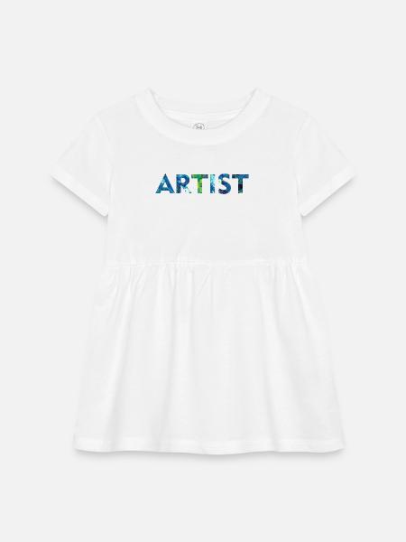 Artist Logo Design - Infant Baby Rib Dress - white - Front