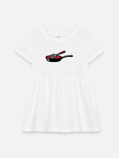 Frying Pan Cooking Chef Restaurant Culinary - Infant Baby Rib Dress - white - Front