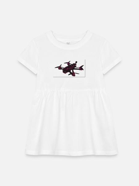 FPV Racing Drone Quadcopter Pilot Club - Infant Baby Rib Dress - white - Front