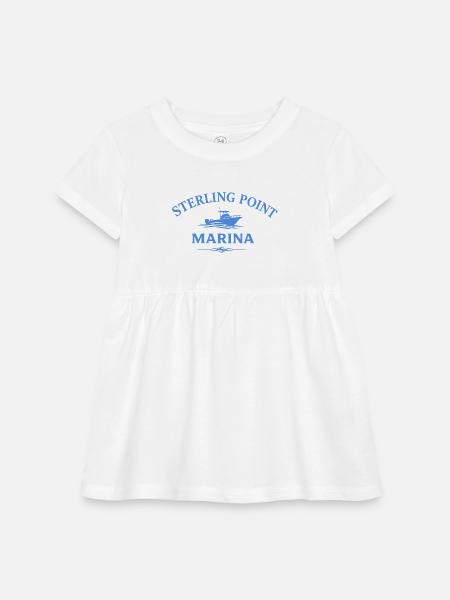 Sterling Point Marina - Infant Baby Rib Dress - white - Front