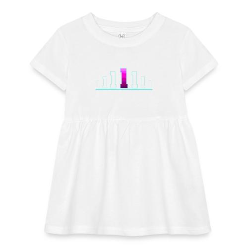 Number 1 in Magenta: Varsity Font - Infant Baby Rib Dress