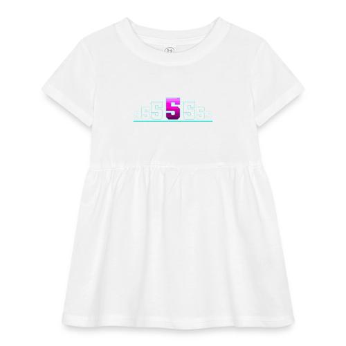 Number 5 in Magenta: Varsity Font - Infant Baby Rib Dress