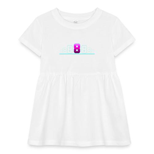 Number 8 in Magenta: Varsity Font - Infant Baby Rib Dress