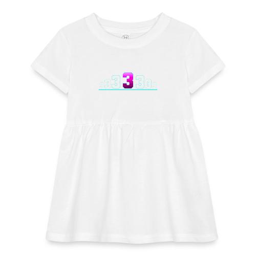 Number 3 in Magenta: Varsity Font - Infant Baby Rib Dress