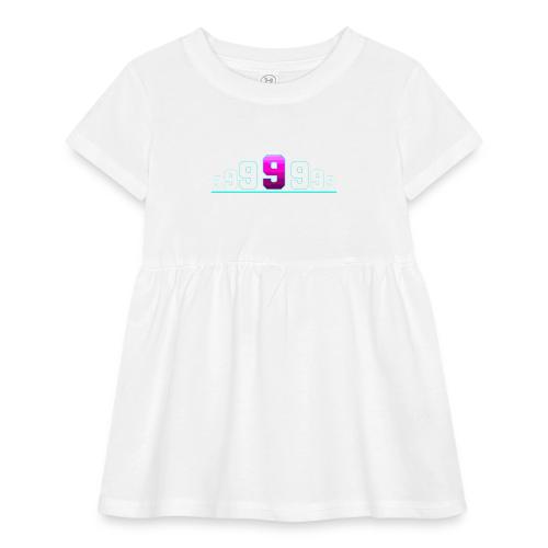 Number 9 in Magenta: Varsity Font - Infant Baby Rib Dress