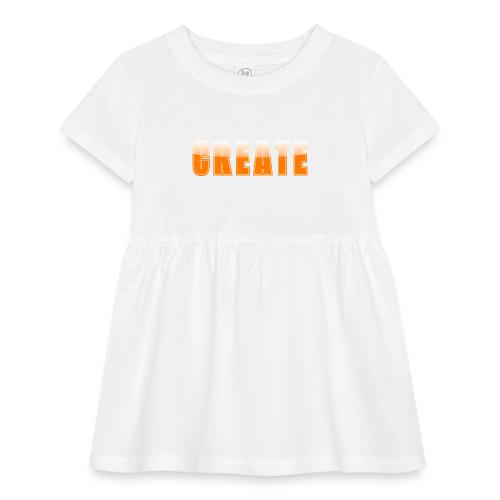 CREATE Vibrant Orange Bold Word Graphic - Infant Baby Rib Dress