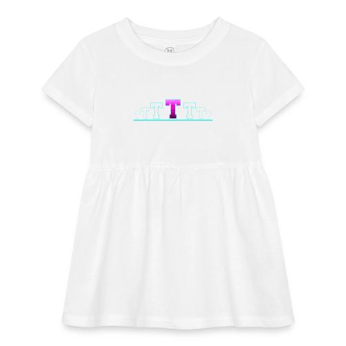 Letter T – Capital Varsity Alphabet Monogram - Infant Baby Rib Dress