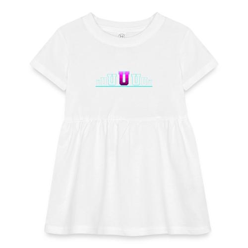 Letter U – Capital Varsity Alphabet Monogram - Infant Baby Rib Dress