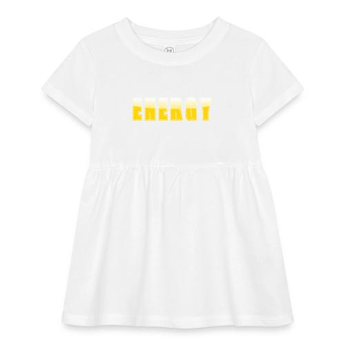 ENERGY Electric Yellow Power Word Design - Infant Baby Rib Dress