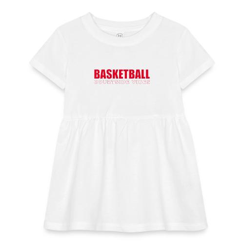 Courtside Vibes Basketball Typography Design - Infant Baby Rib Dress